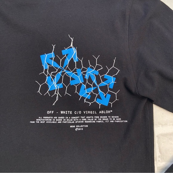 Off-White Black Long Sleeve Fence Arrow T-Shirt Men’s Size Small 100% Authentic - Picture 4 of 10